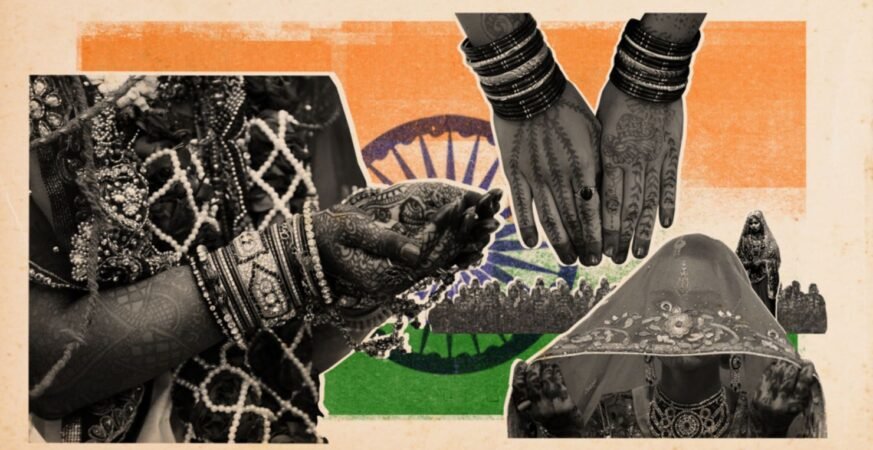 Indian courtroom with judges and lawyers symbolizing dowry death trials and justice system