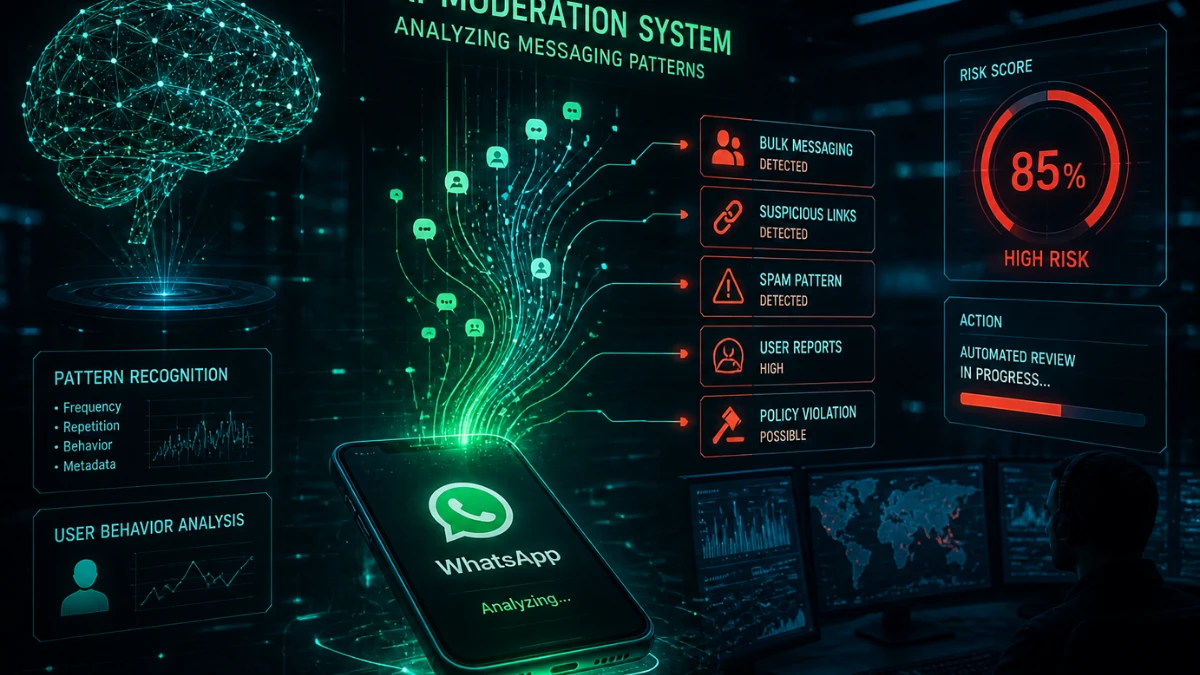 AI system analyzing messaging data for suspicious activity
