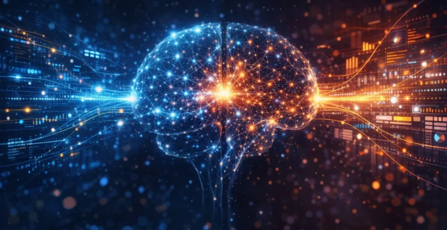Artificial intelligence transforming data into insights visualization