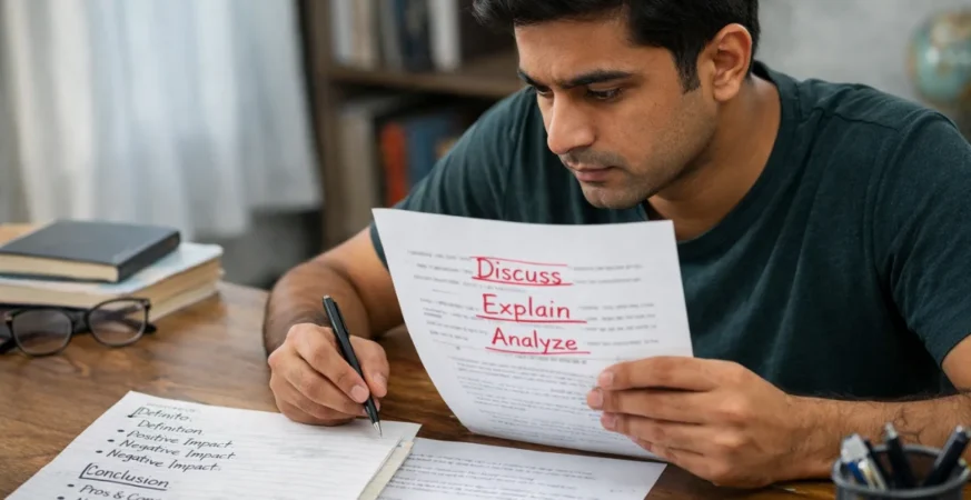 Aspirant decoding Directive Words in Government Exams discuss explain analyze on answer sheet