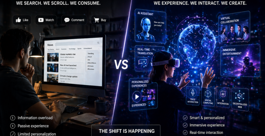 Comparison of current internet and immersive future internet experience