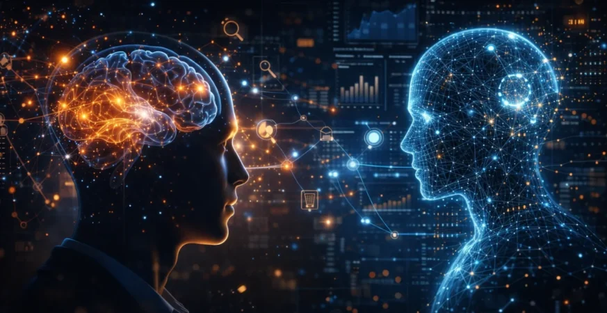 Conceptual visualization of Next-Gen AI Systems influencing human behavior