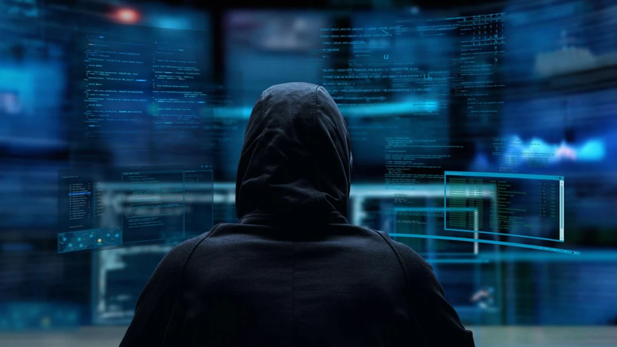 Cyber attack attempt being blocked by advanced firewall security system