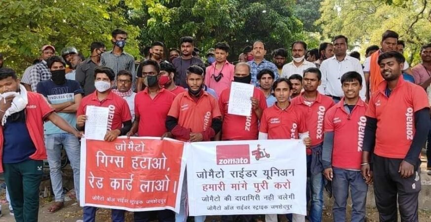 Gig workers protest in India 2025 demanding fair wages and social security rights
