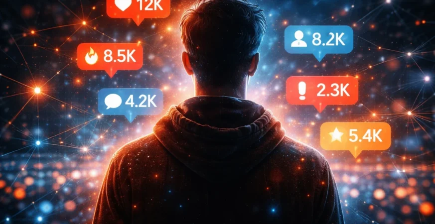 Digital attention economy representing clout chasing and online influence
