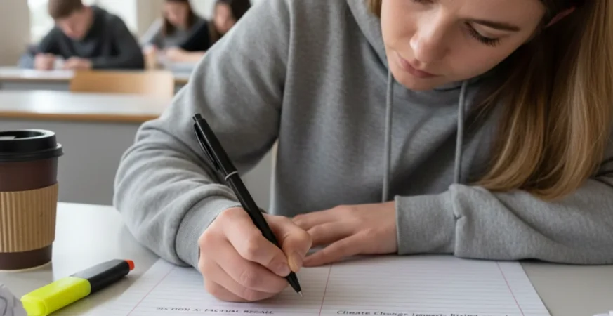 Examiner evaluating answer clarity and effective writing