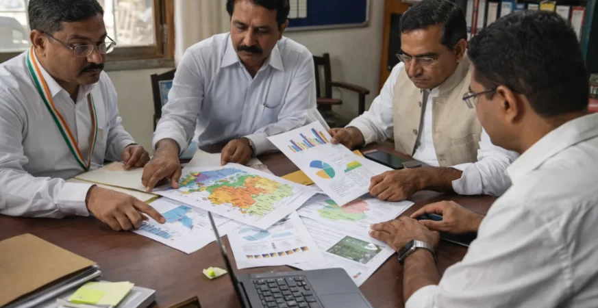 Government officials discussing execution of national development policies