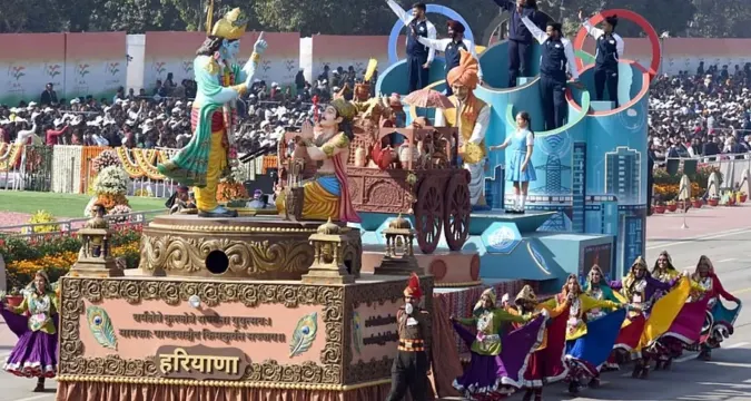 Haryana Day celebration parade in Chandigarh showcasing state culture and heritage