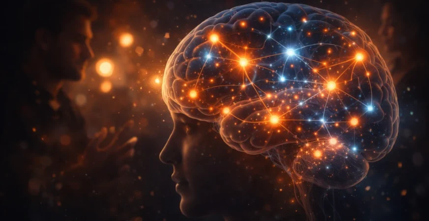 Human brain analyzing emotions and signals during a vibe check