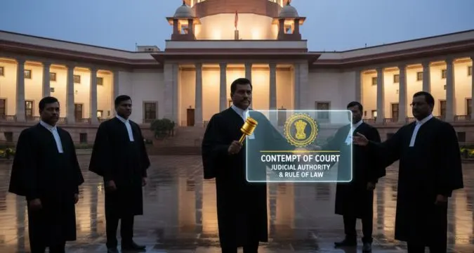 Indian courtroom showing rule of law and judicial discipline