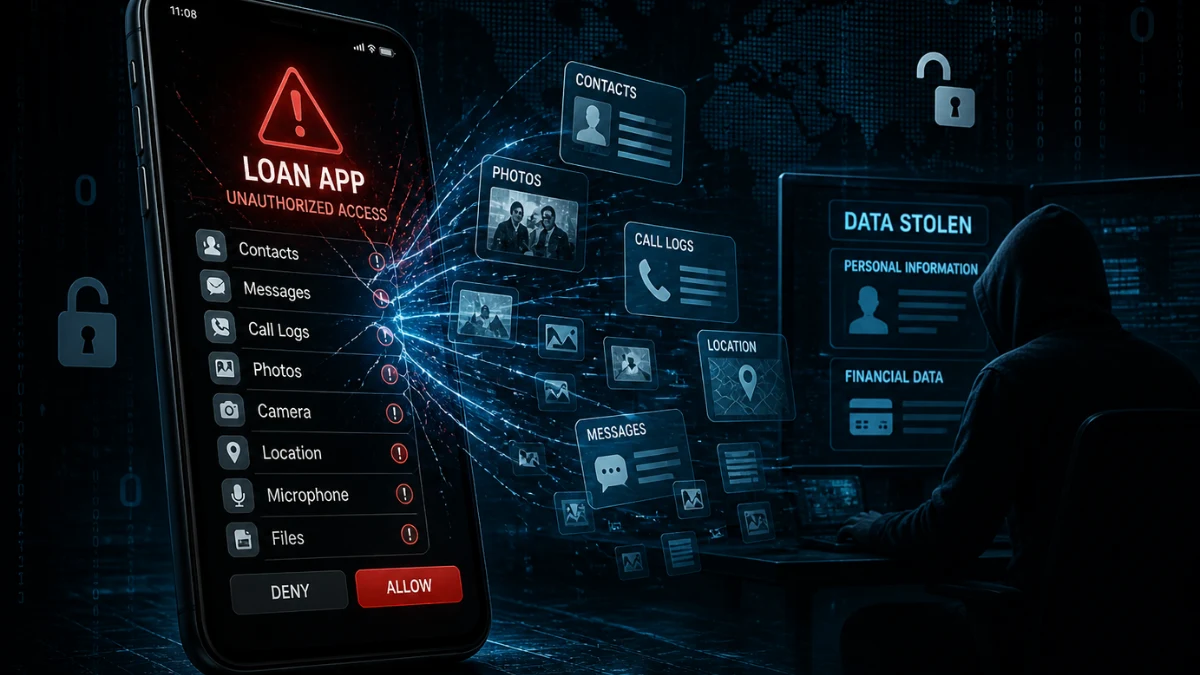 Loan apps accessing personal data highlighting cybersecurity risks