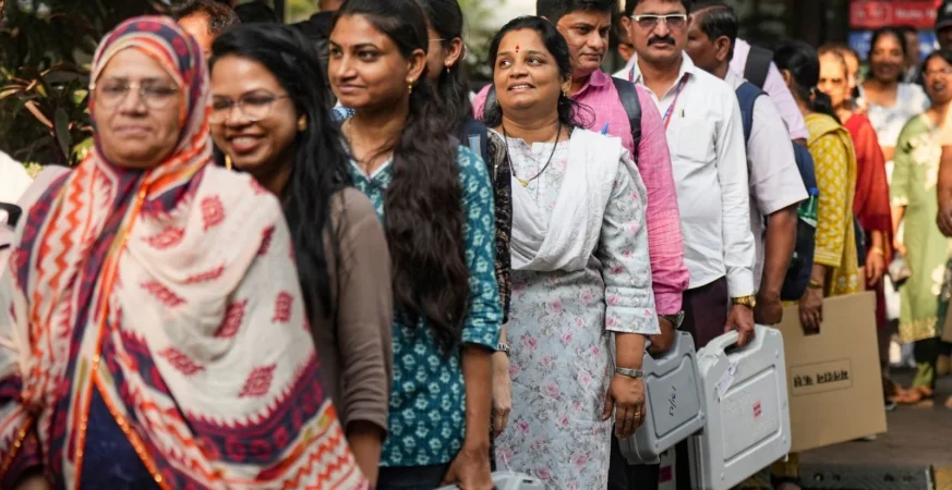Maharashtra voters casting ballots during Maharashtra Assembly Election 2026 amid key political issues