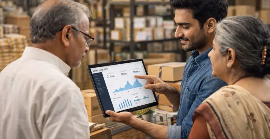 Next-generation Indian entrepreneur digitizing family MSME business with e-commerce and AI tools