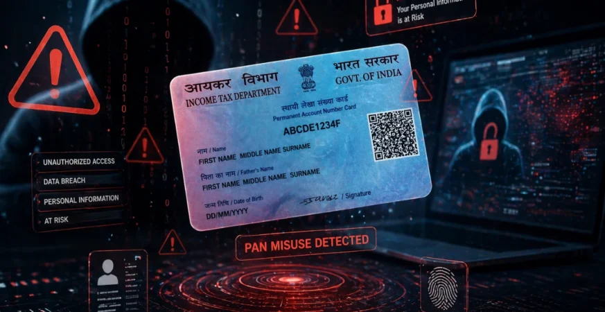 PAN card misuse and identity theft warning concept