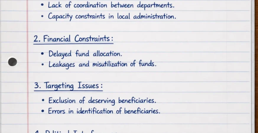 Structured 20 mark answer sheet showing introduction, subheadings, and conclusion in a government exam format