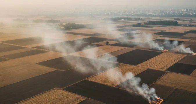Stubble burning smoke