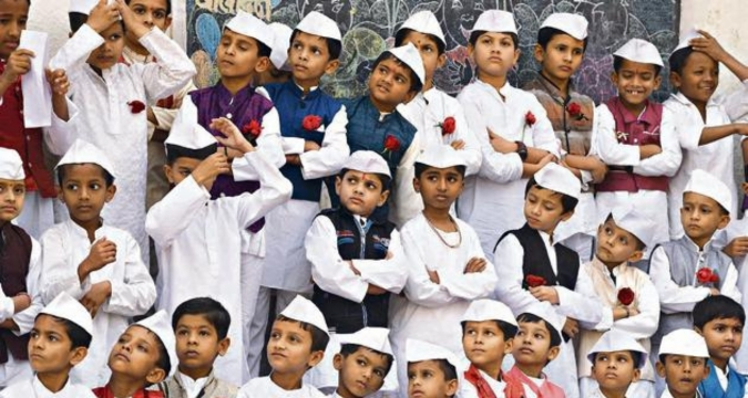 Students participating in cultural program on 14 November