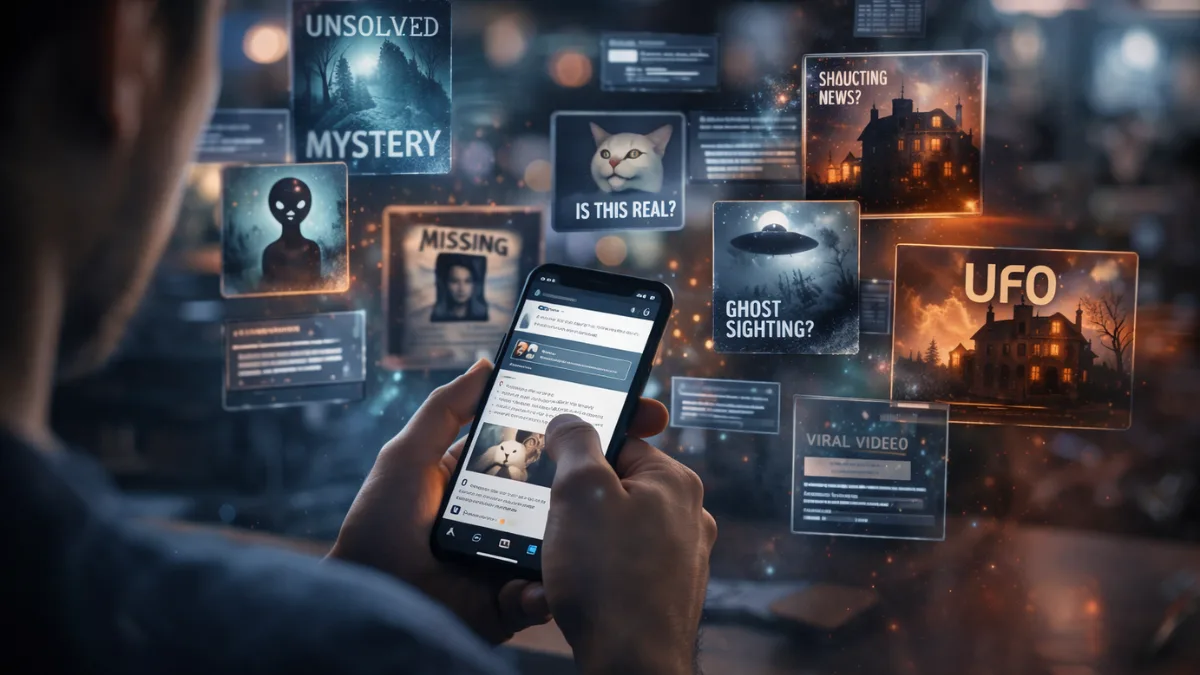 User engaging with Internet Lore through viral social media content