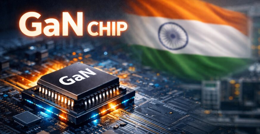 GaN chip based on Gallium Nitride semiconductor used in next generation electronics in India