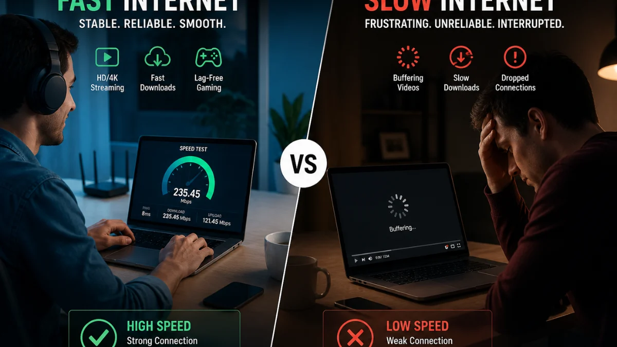 fast vs slow internet comparison Technology & Digital Issues