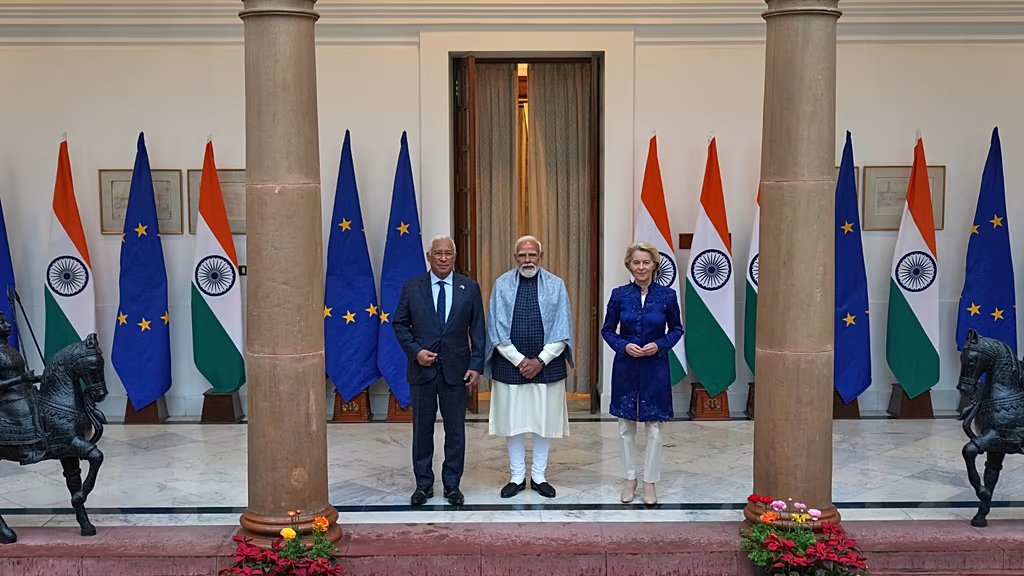 India and European Union leaders during the signing of the India–EU Trade Deal 2026