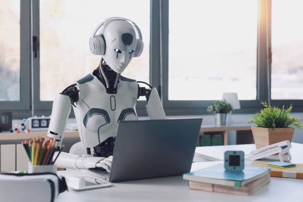 AI vs human creativity concept illustration showing robot and human working together – future of creativity with AI in India