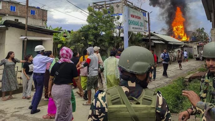 Army convoy patrolling conflict-hit areas of Manipur