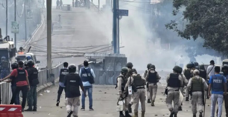Security personnel deployed during Manipur violence in Imphal valley