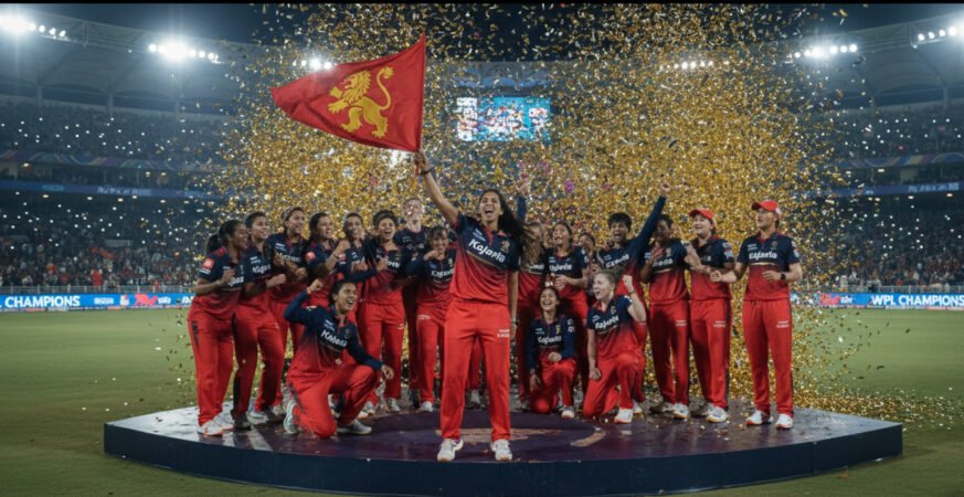RCB vs final match action during WPL 2026 championship