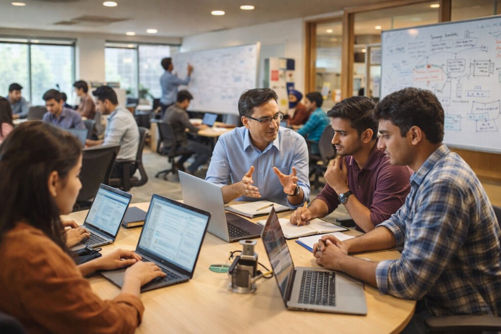 Startup incubators India workspace where early-stage founders collaborate with mentors and develop business ideas with incubation support.