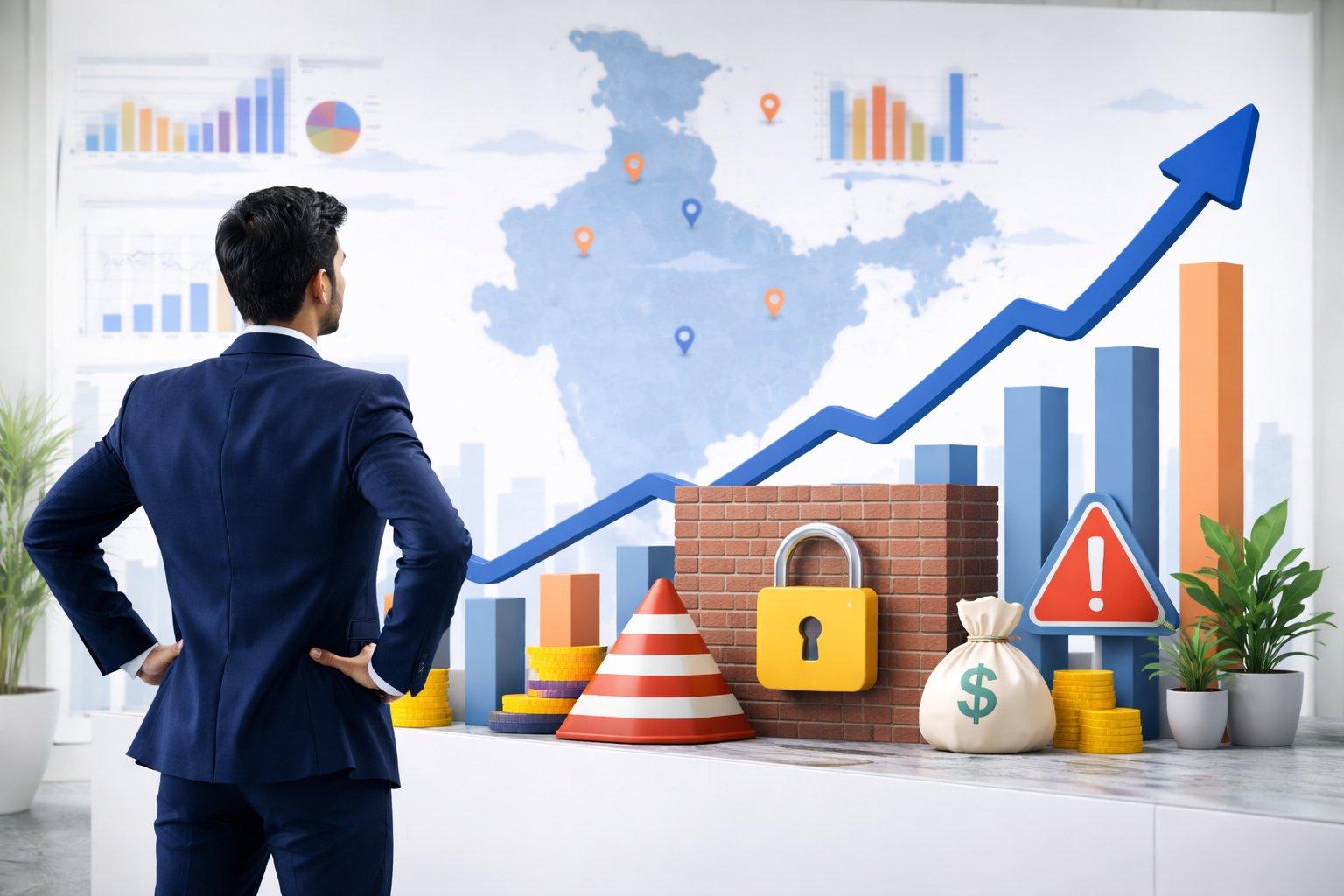 Scaling Indian startups showing growth barriers, funding challenges, and market complexity in India