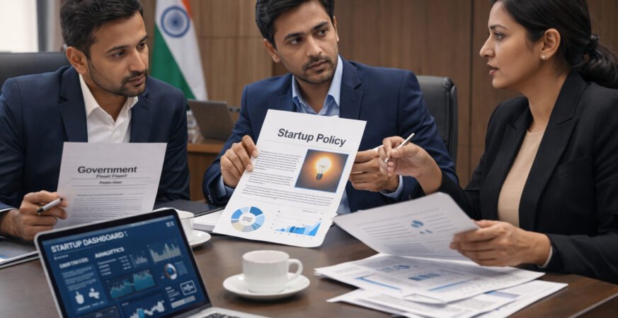 Indian startup founders working in a collaborative office environment