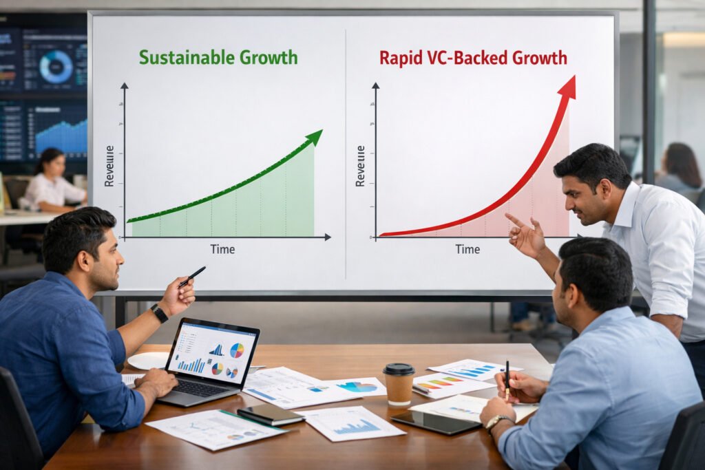 Business growth comparison between lifestyle startups and unicorn startup scaling strategies