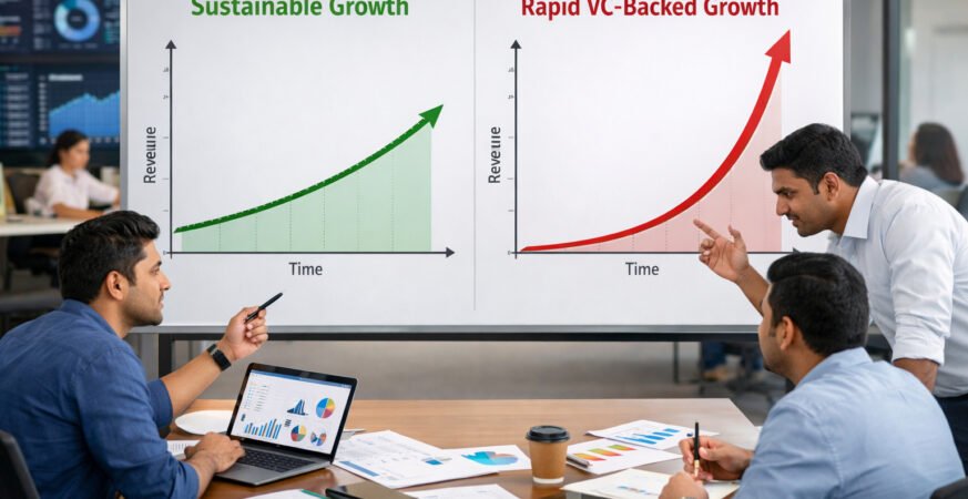 Business growth comparison between lifestyle startups and unicorn startup scaling strategies